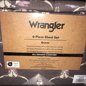 🖤 Wrangler dark gray steer 6 piece sheet set - queen